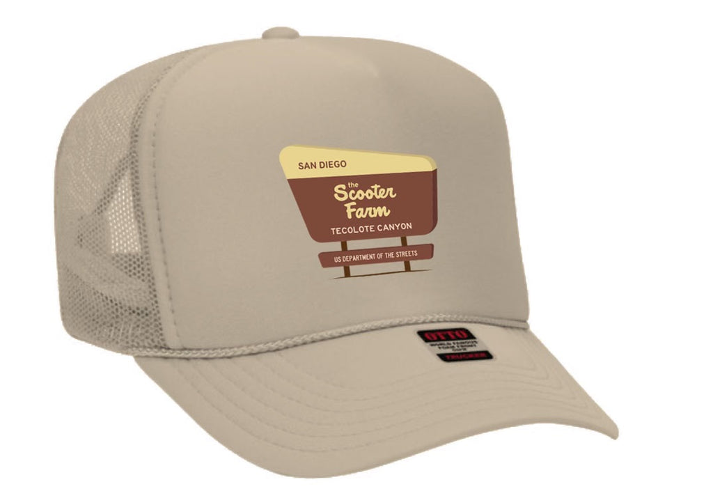 Scooter Farm National Forest Trucker Hat Tan The Scooter Farm