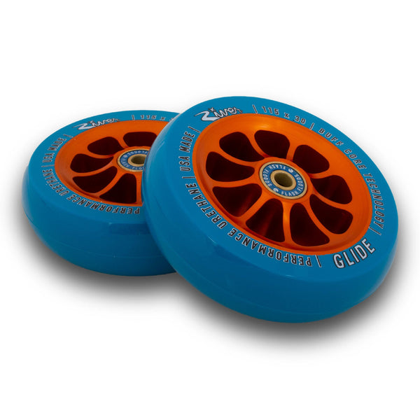 River Wheel Co – “Fireset” Rapid 115 x 30 (naranja sobre azul)
