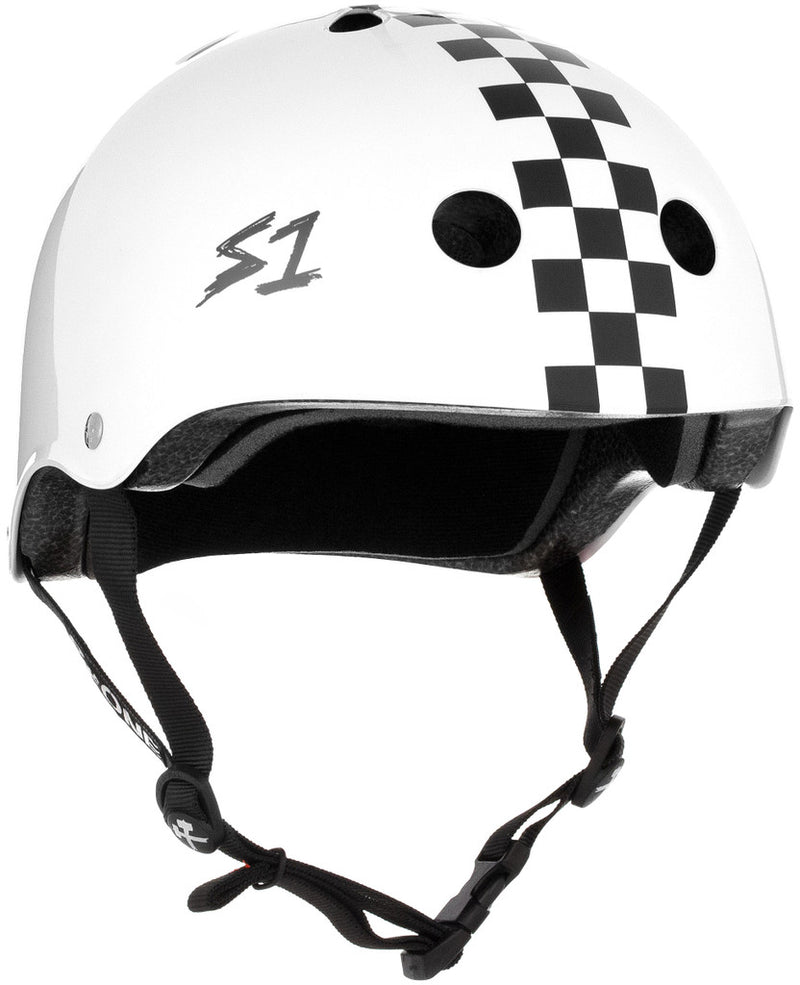 S1 Lifer Helmet White Gloss With Checkers